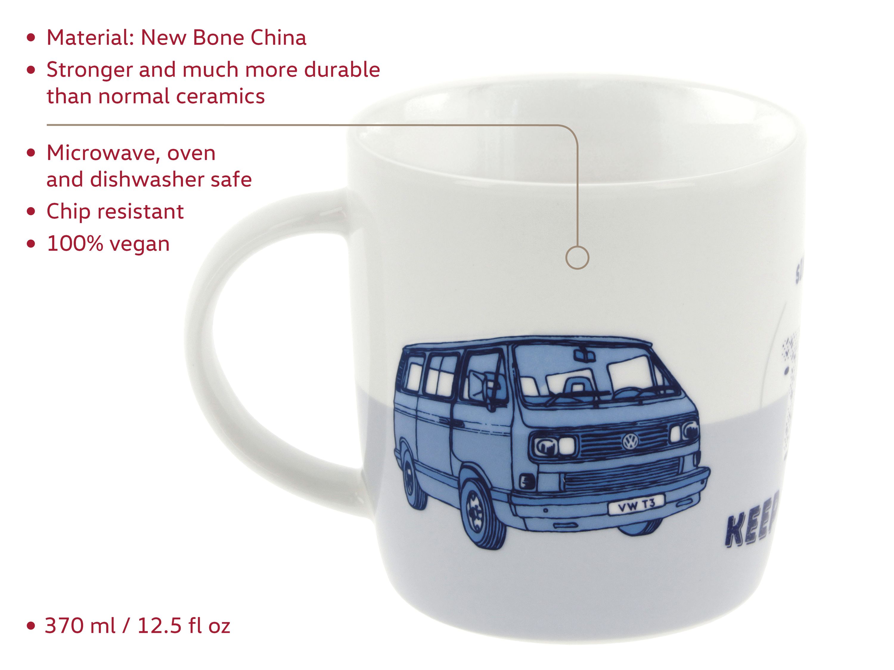 VOLKSWAGEN BUS VW T3 Combi Mug à café 370ml - bleu