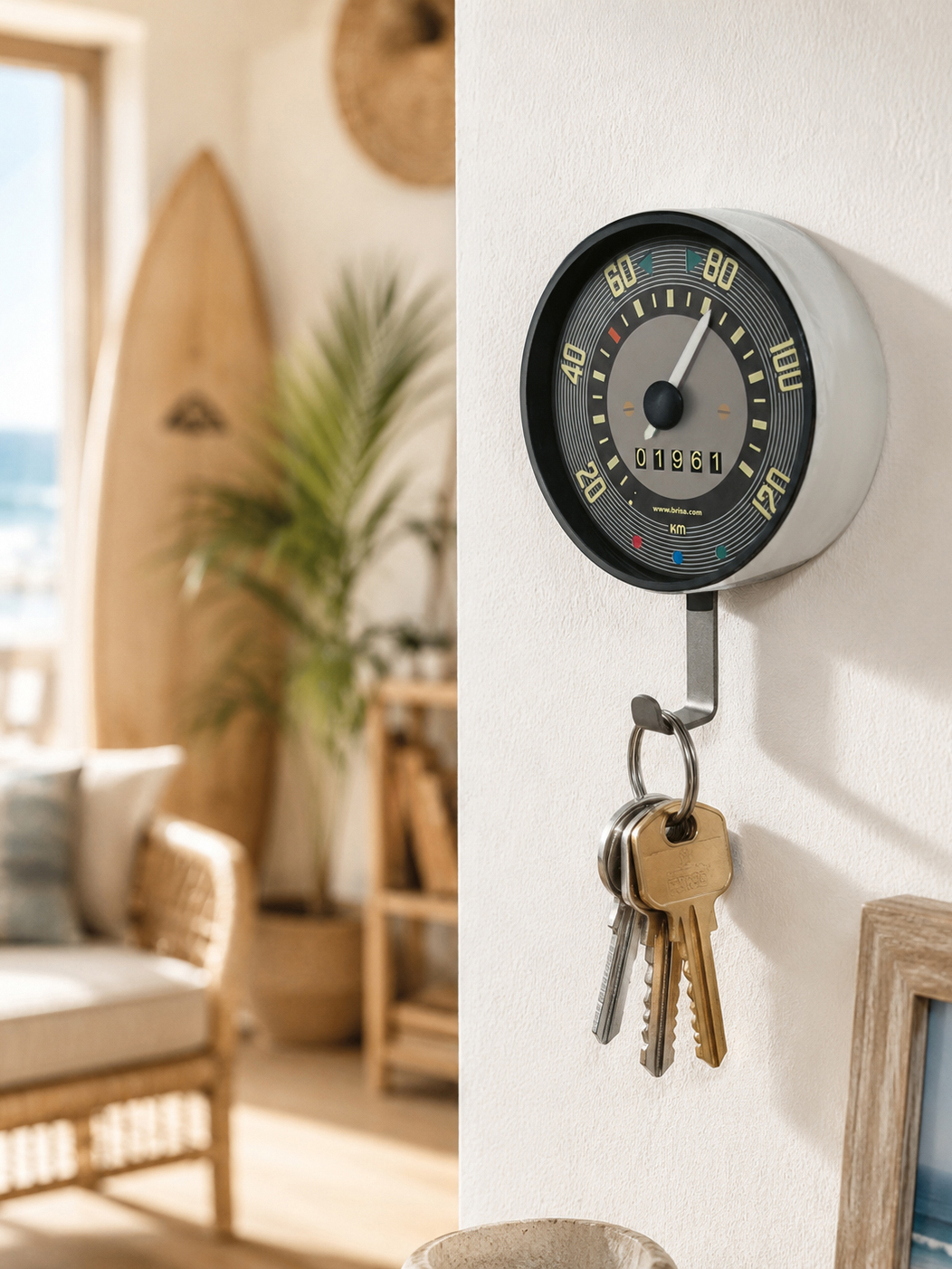 VW T1 Camper Van Wall-Mounted Key Holder in Speedometer Design (in Gift Box)