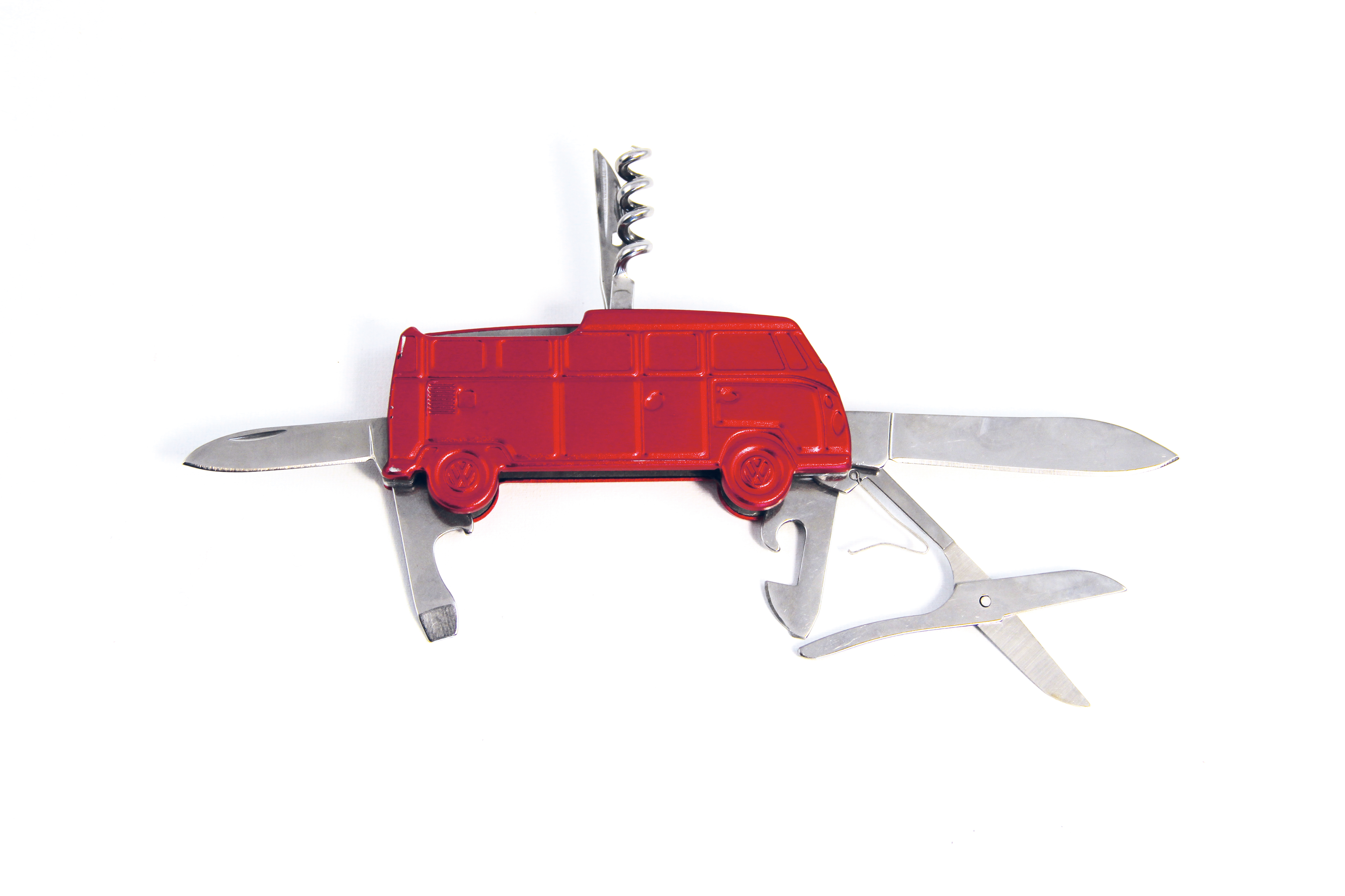 Coltello tascabile VW T1 Bulli Bus 3D in confezione regalo - rosso