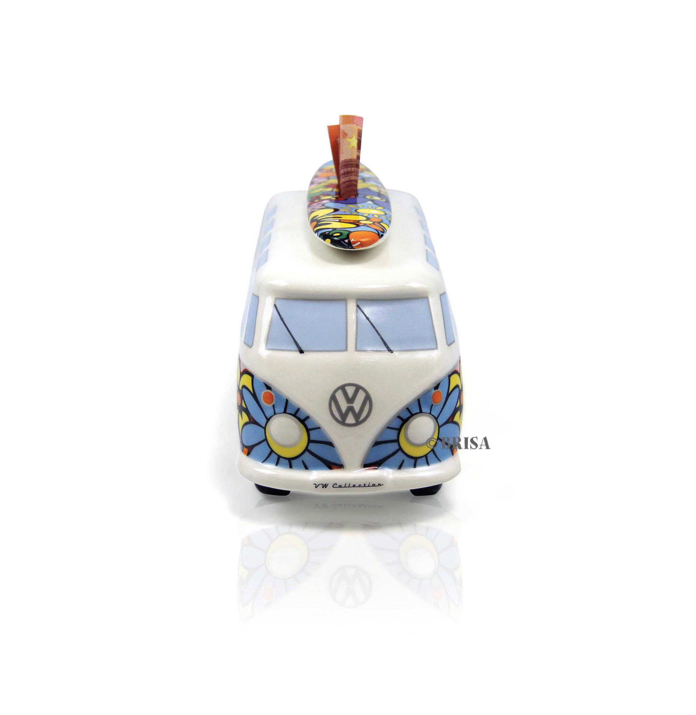Salvadanaio VW T1 Bulli con tavola da surf (1:18)