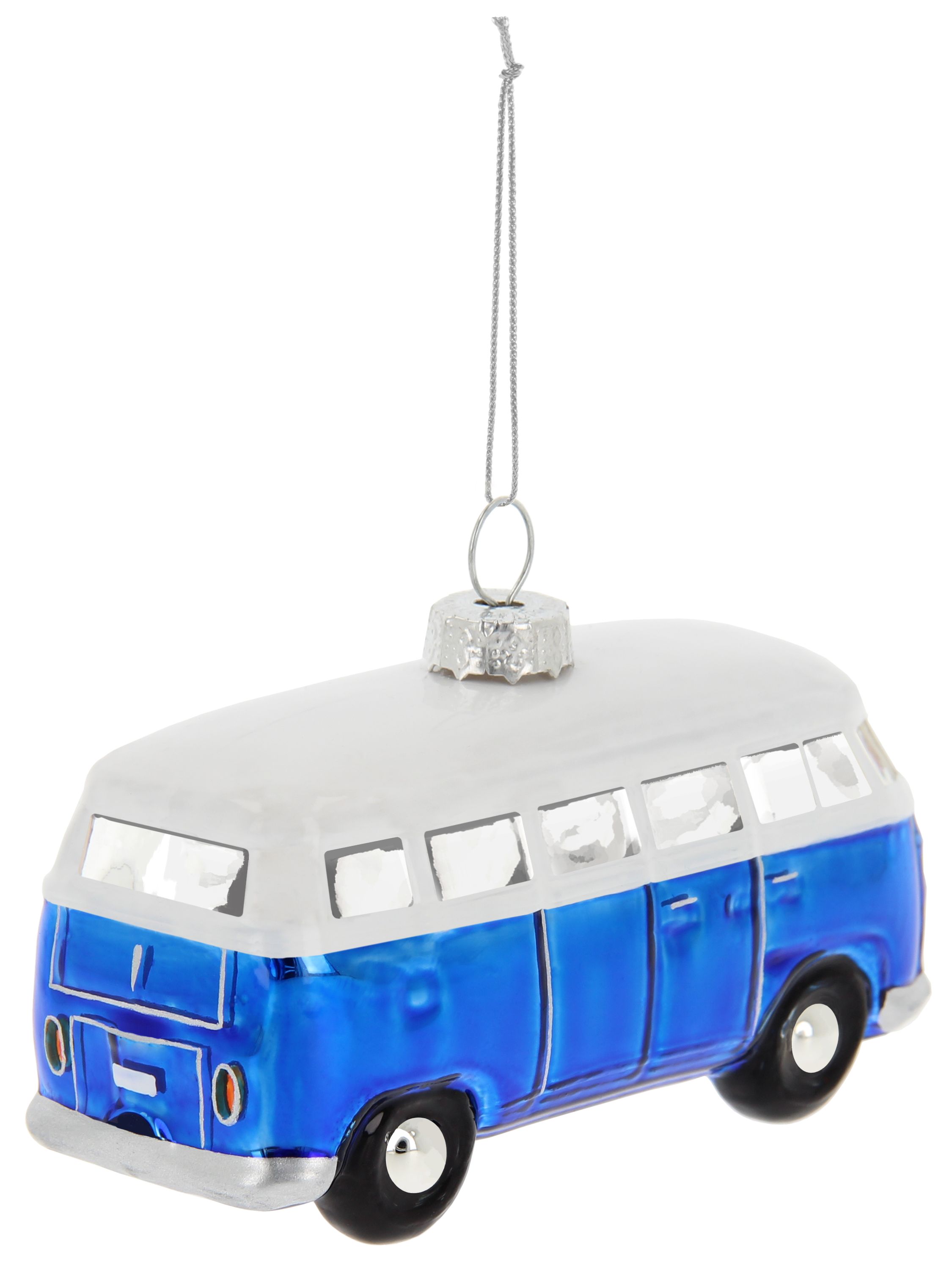 VW T1 Bulli Bus Deko-Anhänger & Weihnachtsschmuck aus Glas in Geschenkbox (Maßstab 1:40)