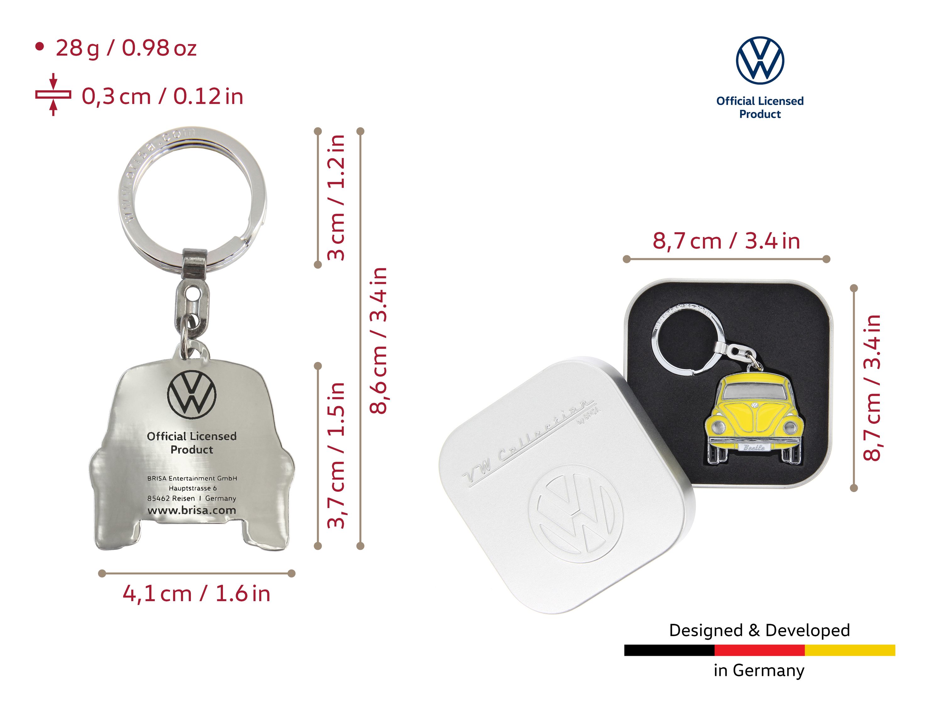 VOLKSWAGEN VW Coccinelle Porte-clés dans boîte cadeau - jaune