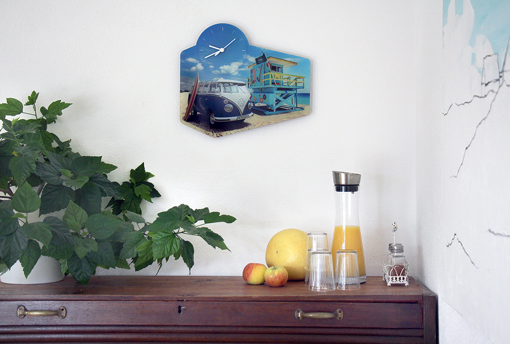 VW T1 Bulli bus acrylic wall clock