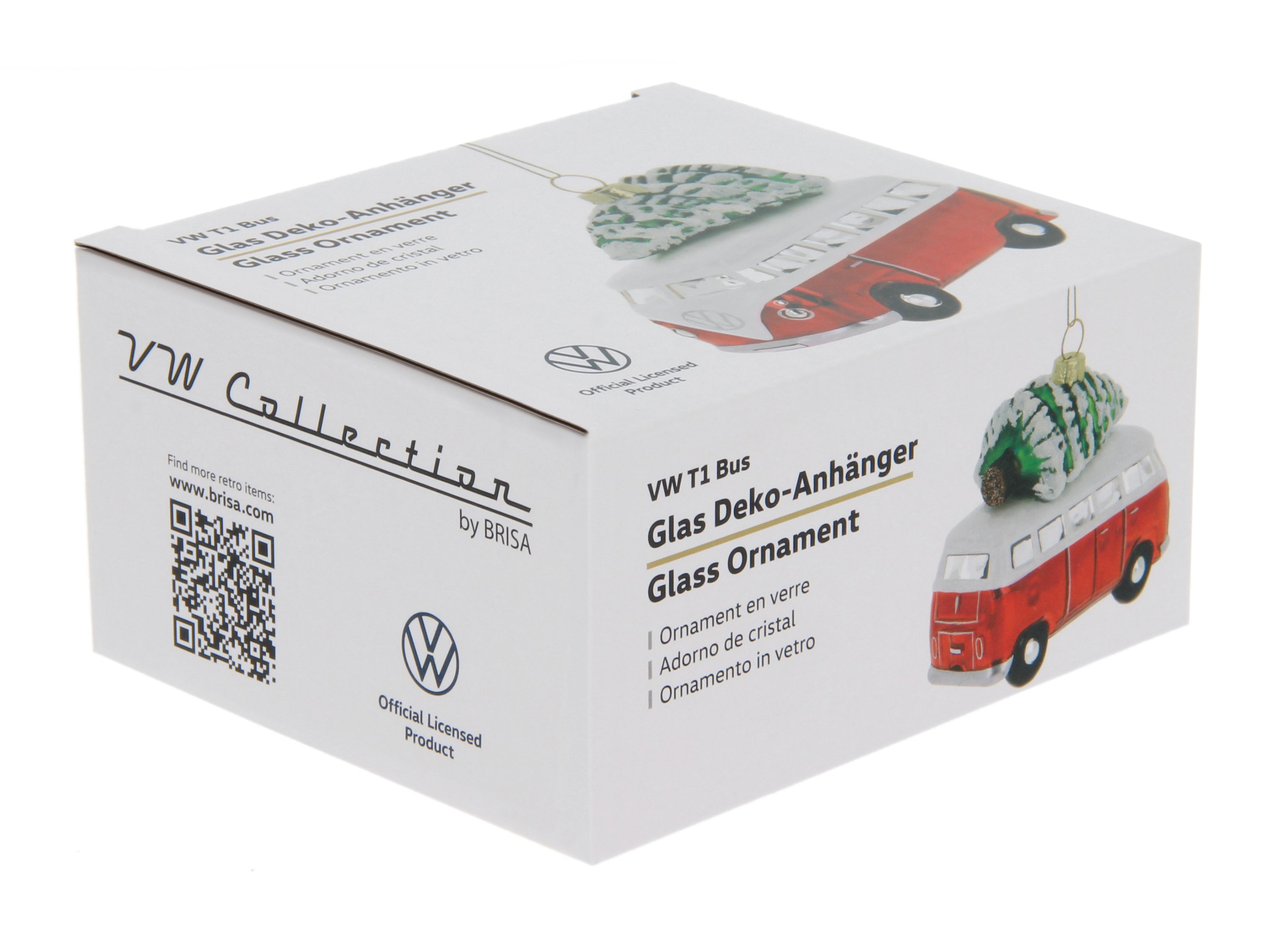 Pendentif décoratif VW T1 Bulli Bus & décorations de Noël en verre dans une boîte cadeau