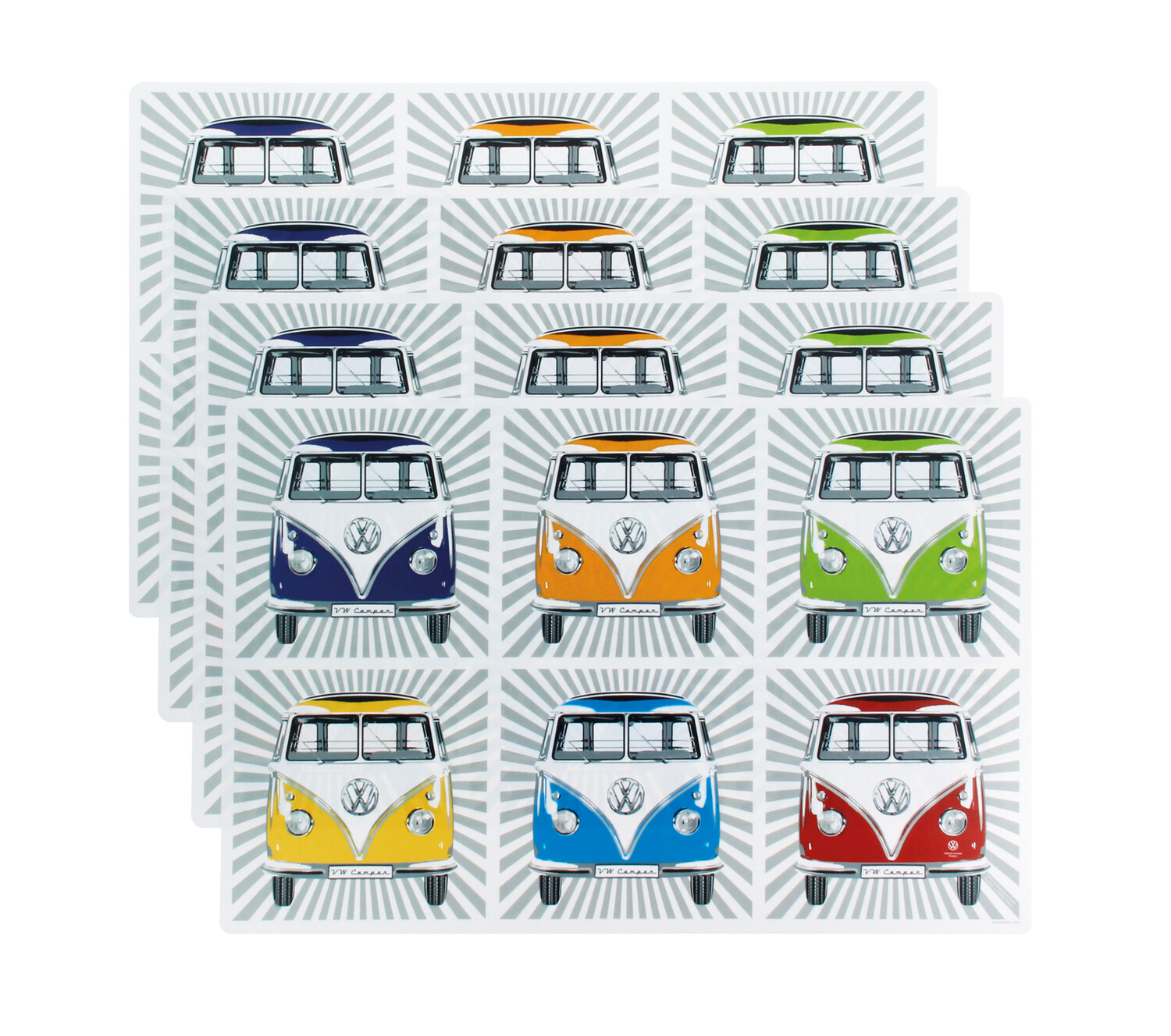 VW T1 Bulli Bus abwaschbare Tischsets (4er Set)