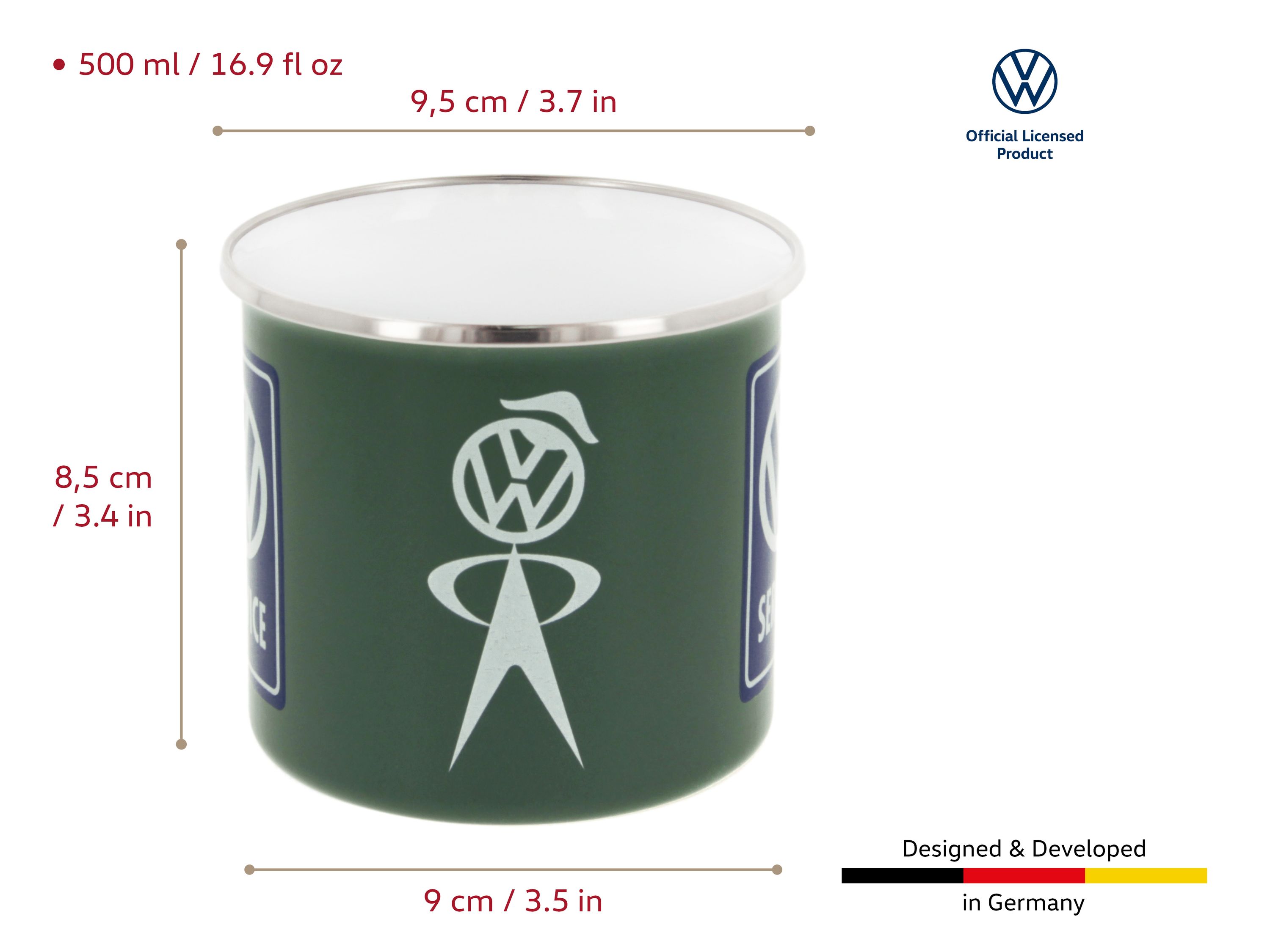 VW T1 Bulli Bus Tasse emailliert 500ml