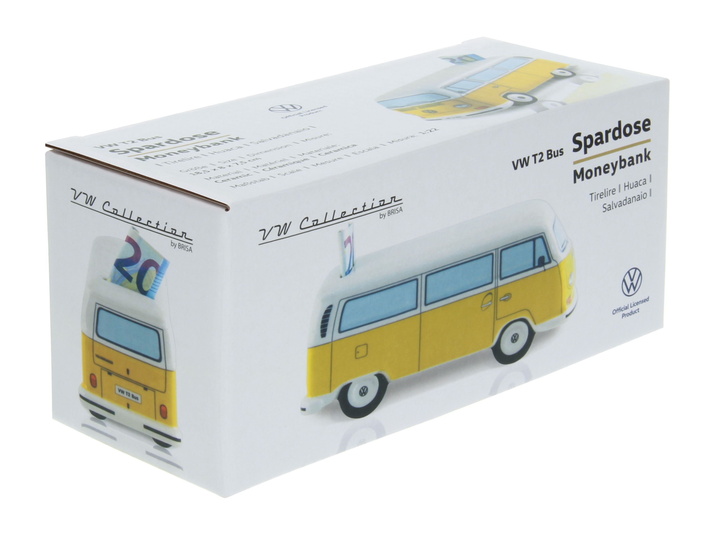 VW T2 Bulli Bus Salvadanaio in ceramica (1:22)