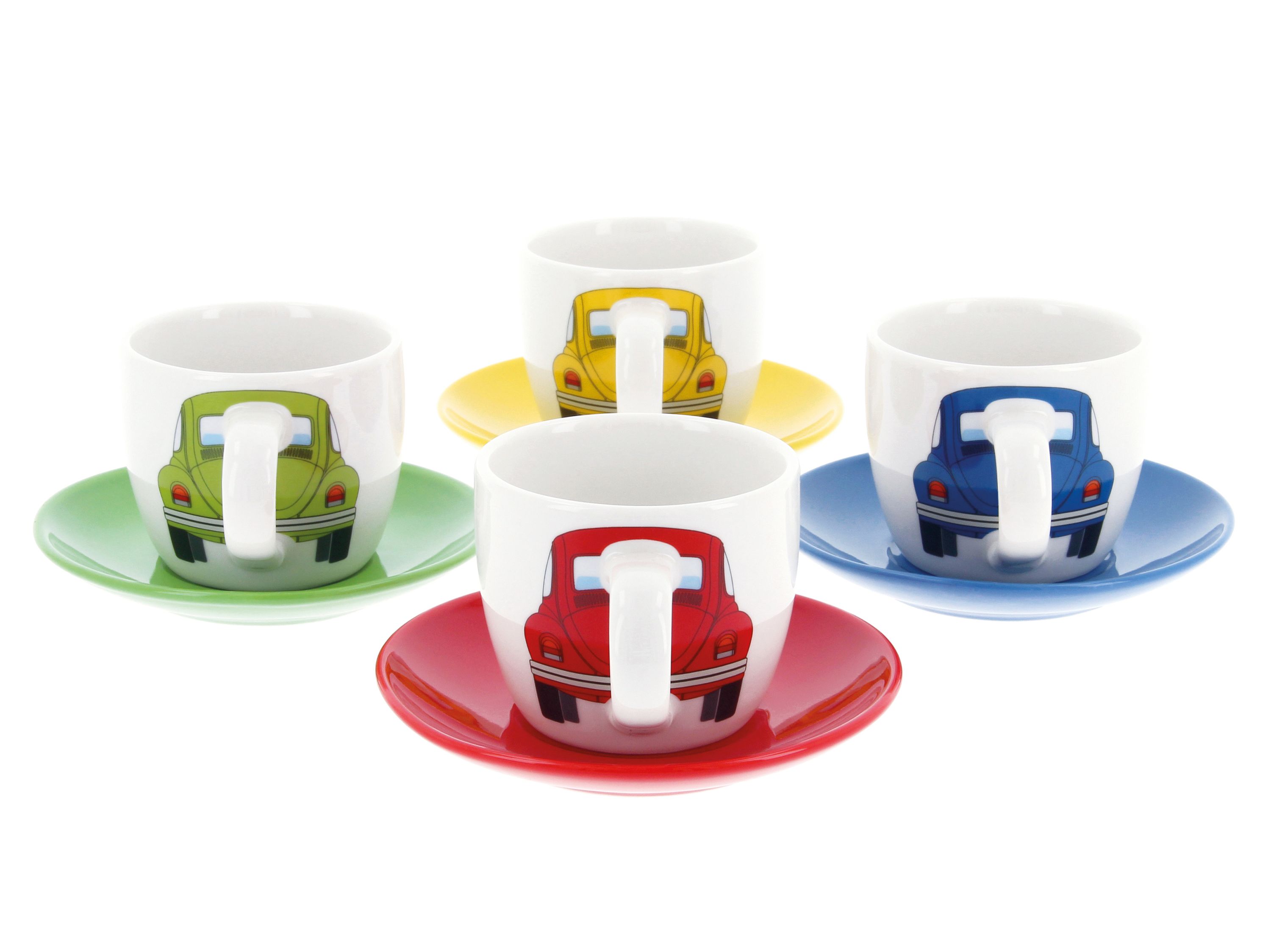 VW Käfer Espresso Tassen 4er Set 100ml
