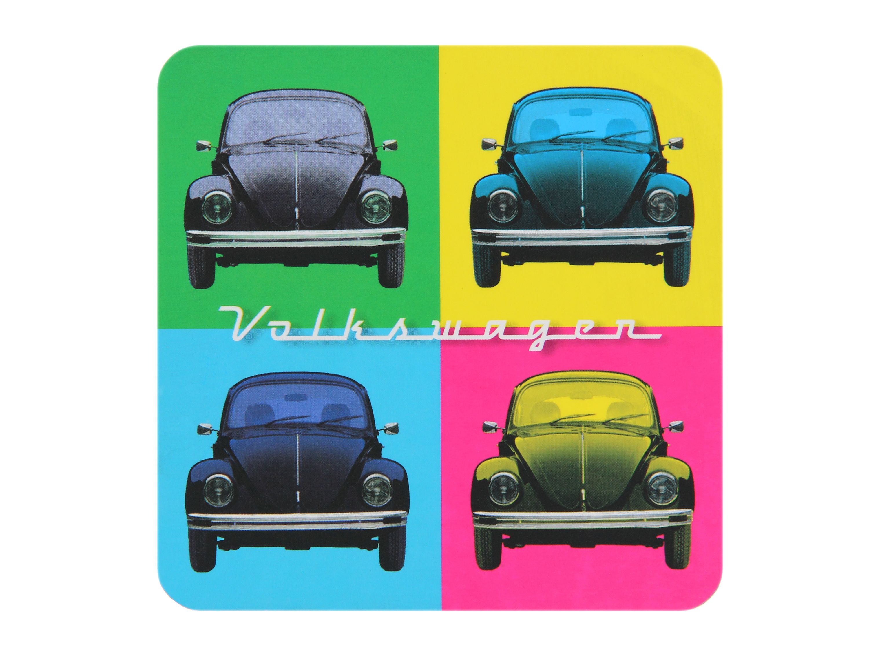 VW Beetle coaster set of 4 in cardboard slipcase - Multicolor