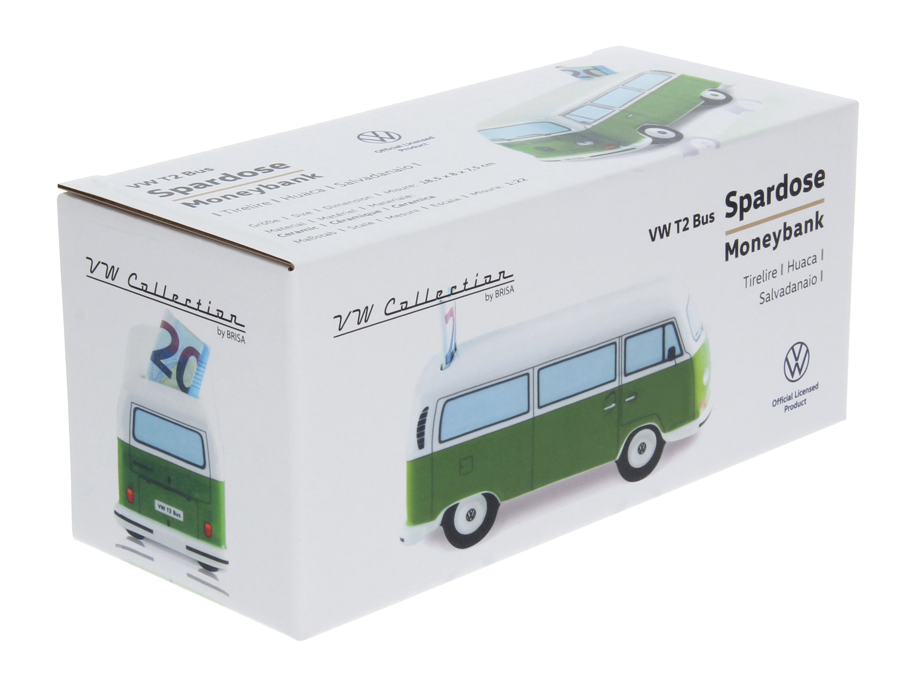 VW T2 Bulli Bus Salvadanaio in ceramica (1:22)