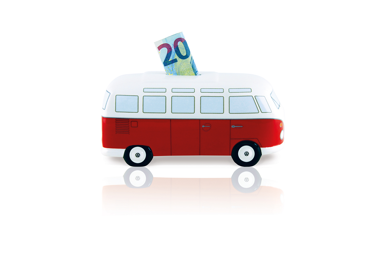 VOLKSWAGEN BUS VW T1 Combi Tirelire Céramique (1:22) - Classique/rouge