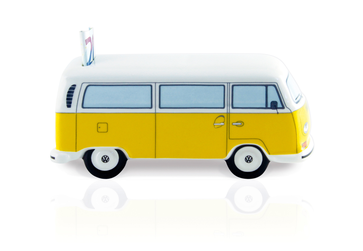 VW T2 Bulli Bus Salvadanaio in ceramica (1:22)