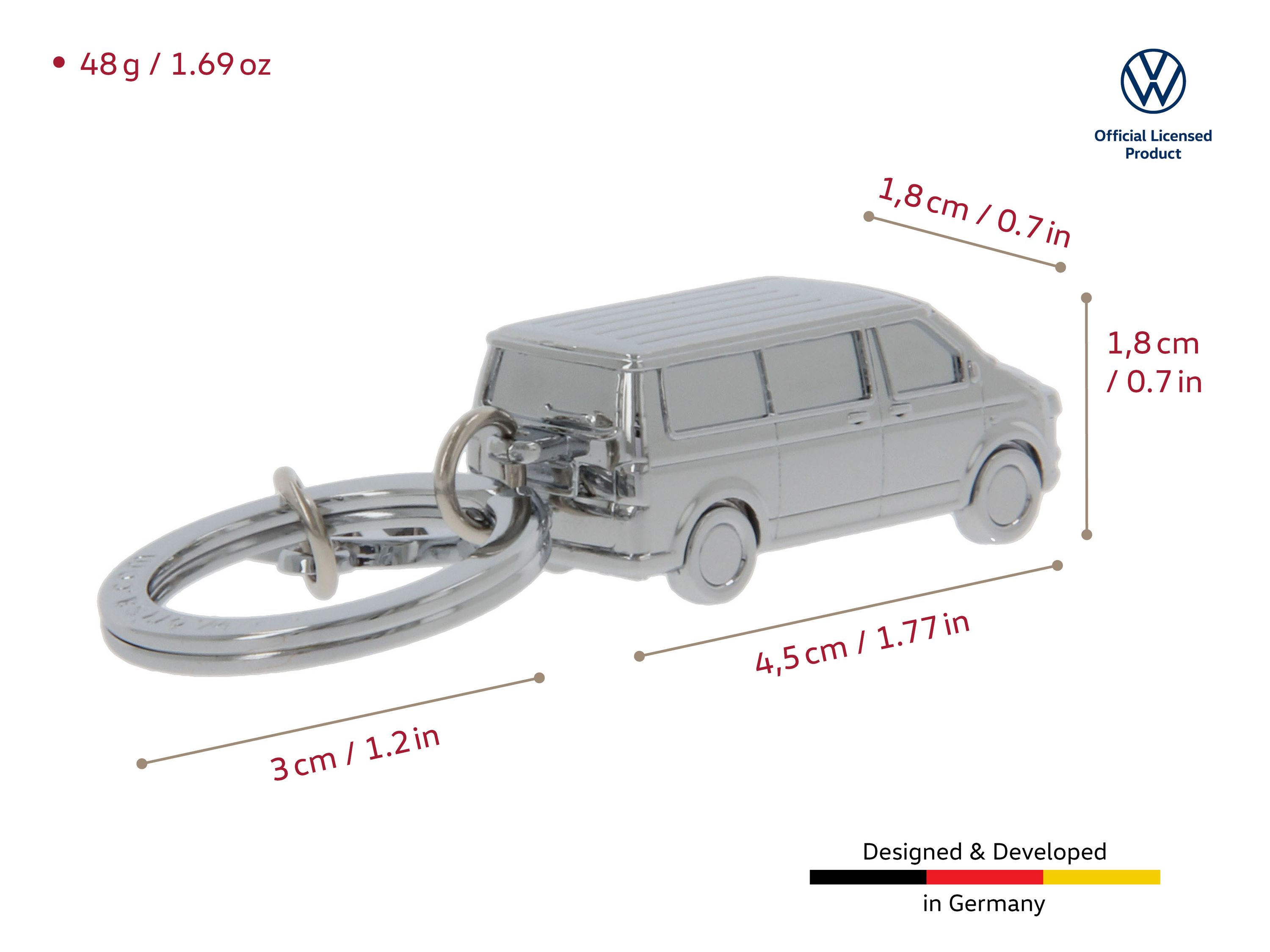 VOLKSWAGEN BUS VW T5/T6 Combi 3D Porte-clés - argentin