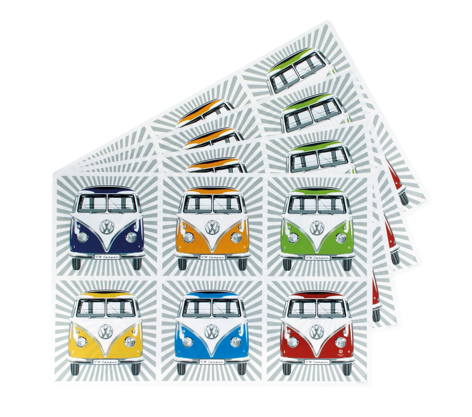 VW T1 Bulli Bus abwaschbare Tischsets (4er Set)