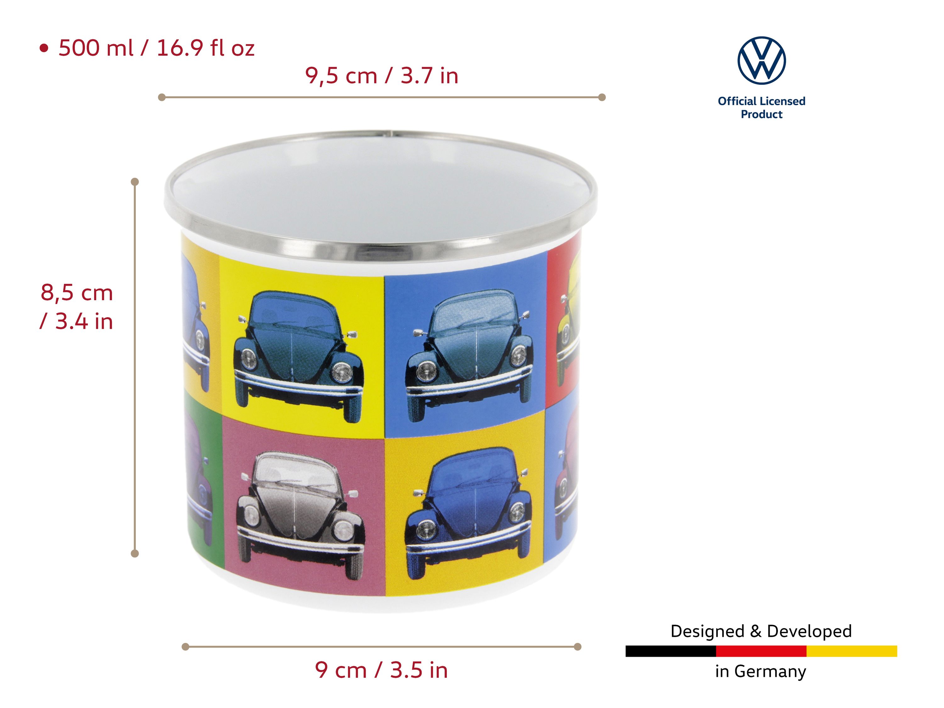 VOLKSWAGEN VW Coccinelle Tasse émaillé 500ml - Multicolore