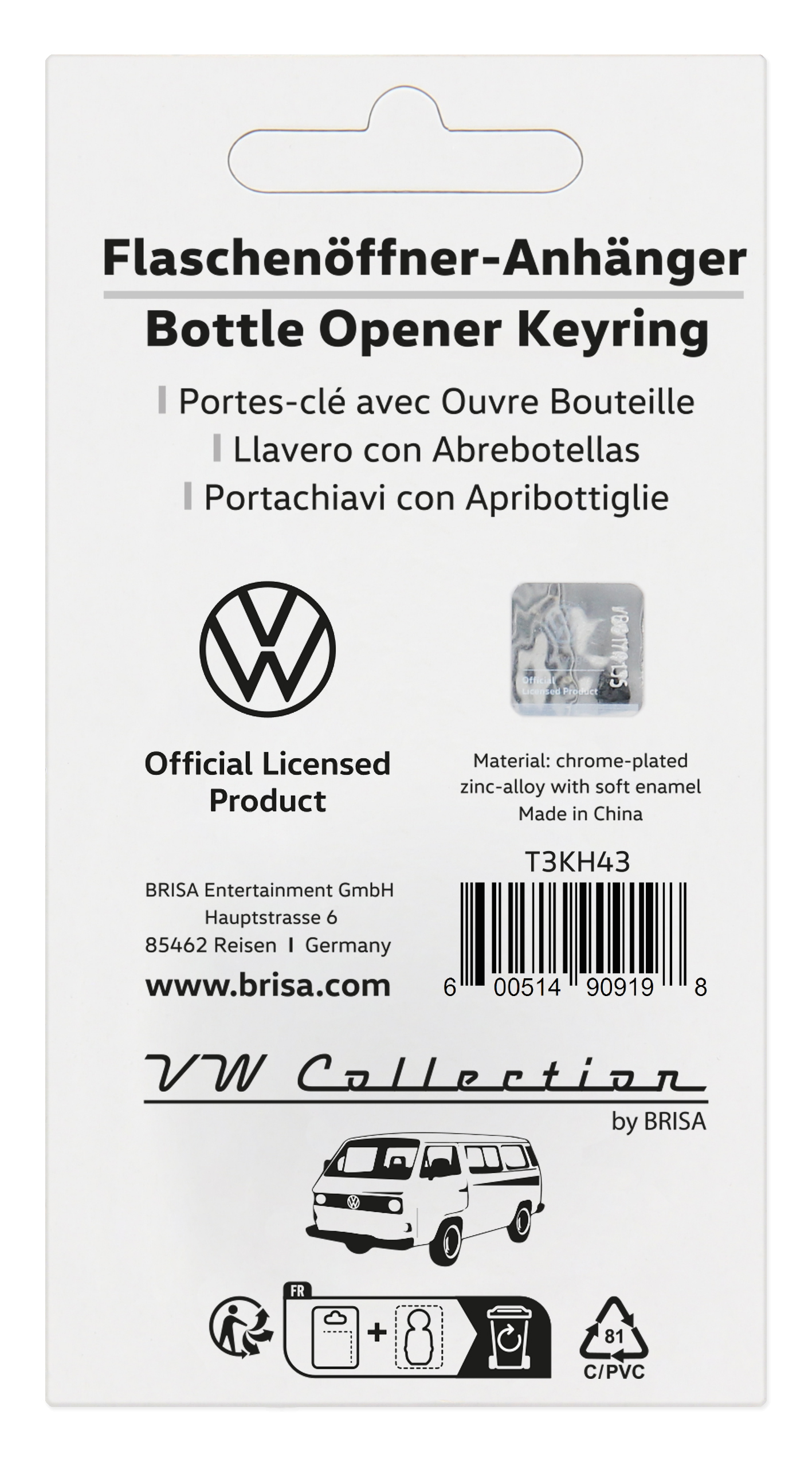 VW T3 "Bulli" Bus/Campervan Keychain/Bottle Opener