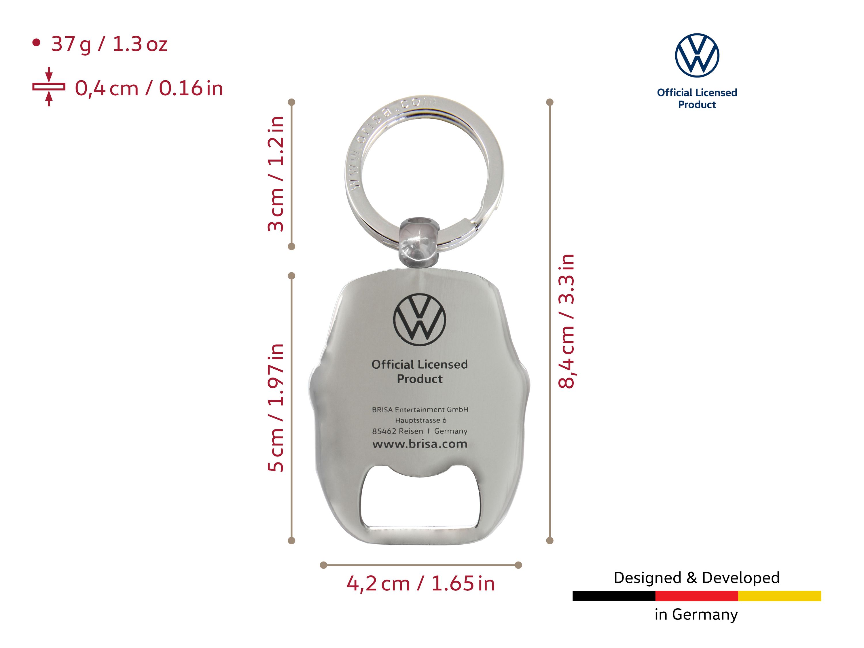 VW Käfer Schlüsselanhänger/Flaschenöffner - hellblau